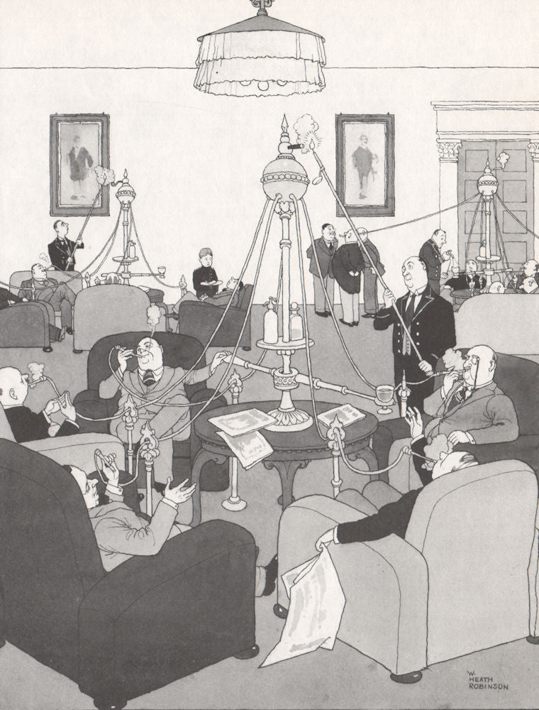 HEATH ROBINSON. Tobacco rationing in club. Second World War 1973 old print